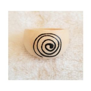 Handmade wood spiral ring